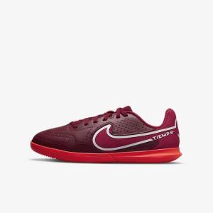 Nike Jr. Tiempo Legend 9 Club IC Older Indoor-Court Lasten Jalkapallokengät Punainen Vaaleanpunainen | NK987XPG