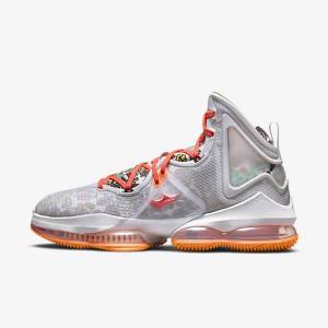 Nike LeBron 19 Miesten Koripallokengät Harmaat Oranssi Vaaleanpunainen Vihreä | NK073YLM