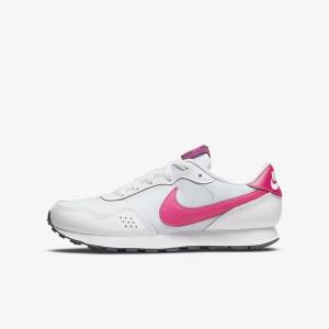 Nike MD Valiant Older Lasten Tennarit Platina Tummanharmaat Pinkki | NK691LPM