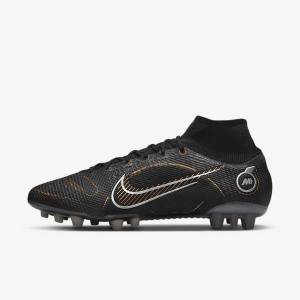 Nike Mercurial Superfly 8 Elite AG Artificial-Grasss Miesten Jalkapallokengät Mustat Metal Hopea Harmaat Metal Kultaiset | NK641OSY