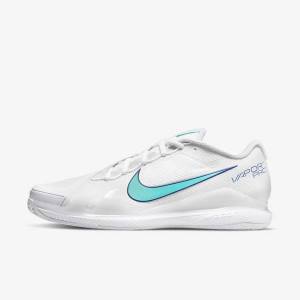 Nike NikeCourt Air Zoom Vapor Pro Clay Court Miesten Tenniskengät Valkoinen Vaaleanbeige Kuninkaallinen Sininen Sininen Turkoosi | NK816WNL