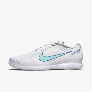 Nike NikeCourt Air Zoom Vapor Pro Hard-Court Miesten Tenniskengät Valkoinen Vaaleanbeige Kuninkaallinen Sininen Sininen Turkoosi | NK546HNA