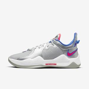 Nike PG 5 Miesten Koripallokengät Metal Hopea Kuninkaallinen Sininen Punainen | NK836IQB