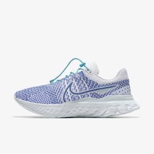 Nike React Infinity Run 3 By You Custom Maantie Naisten Juoksukengät Valkoinen Sininen Valkoinen | NK024YMW