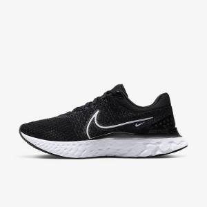 Nike React Infinity Run Flyknit 3 Maantie Miesten Juoksukengät Mustat Valkoinen | NK693LCY