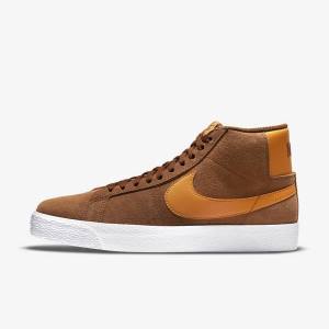 Nike SB Zoom Blazer Mid Miesten Skeittikengät Valkoinen Keltainen | NK358KVN