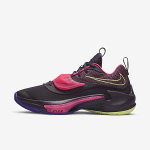 Nike Zoom Freak 3 Miesten Koripallokengät Violetit Pinkki Violetit Vaaleansitruuna | NK679EZU